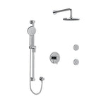 Riobel Edge 3-Way System, Hand Shower Rail, Elbow Supply, Shower Head and 2 Body Jets Chrome