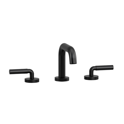 Riobel Riu 8" Lavatory Faucet with Square Spout Black Straight Handle