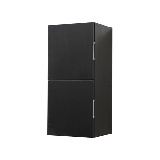 bliss 12 wide by 24 high linen side cabinet with two doors in black wood finish kubebath