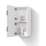 bliss 12 wide by 24 high linen side cabinet with two doors in gloss white finish kubebath