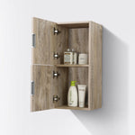 bliss 12 wide by 24 high linen side cabinet with two doors in nature wood finish kubebath