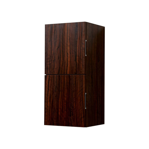 bliss 12 wide by 24 high linen side cabinet with two doors in walnut finish kubebath