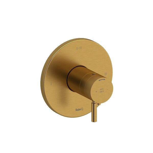 riobel riu 2 way system with spout and head shower Brushed Gold
