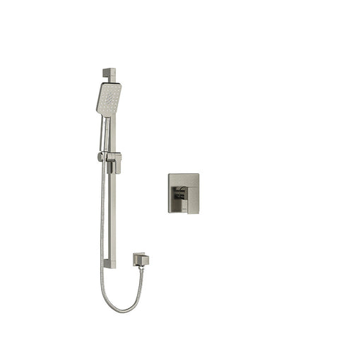 riobel kubik pressure balance hand shower faucet system single function Brushed Nickel