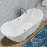 Vanity Art Ella 71" Acrylic Freestanding Bathtub White