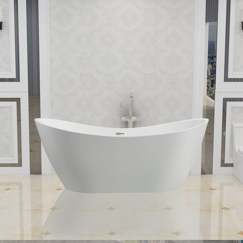 Vanity Art Ella 71" Acrylic Freestanding Bathtub White