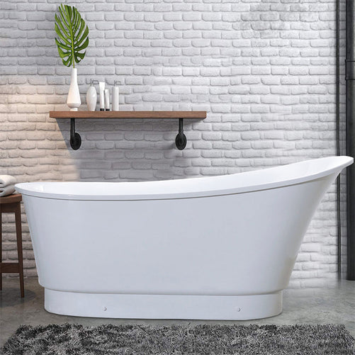 Vanity Art Pisa 67" Acrylic Freestanding Bathtub White