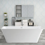 Vanity Art Genesis 67" Acrylic Freestanding Bathtub White