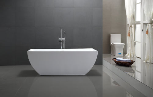 Vanity Art Adessa 59" Acrylic Freestanding Bathtub White