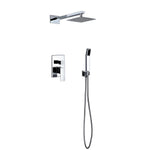 aqua piazza brass shower set square rain shower and handheld kubebath 8 Chrome 