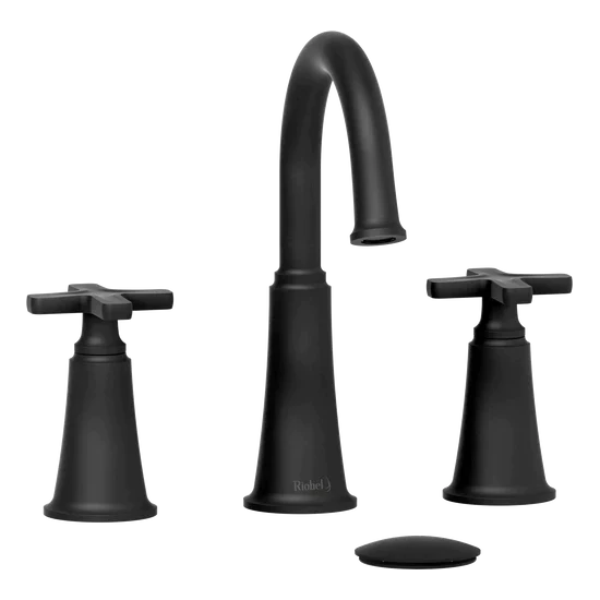 Riobel Momenti 8" Lavatory Faucet Black Straight Handle