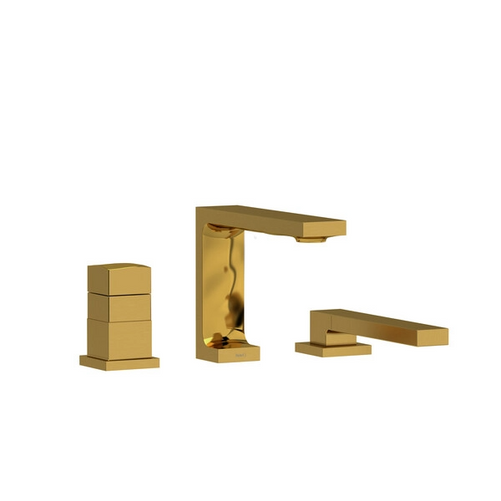 Riobel Reflet Deck-Mount Tub Filler with Hand Shower Brushed Gold
