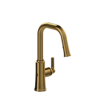 Trattoria Square Touchless Kitchen Faucet with 2 Jet Spray Brushed Gold