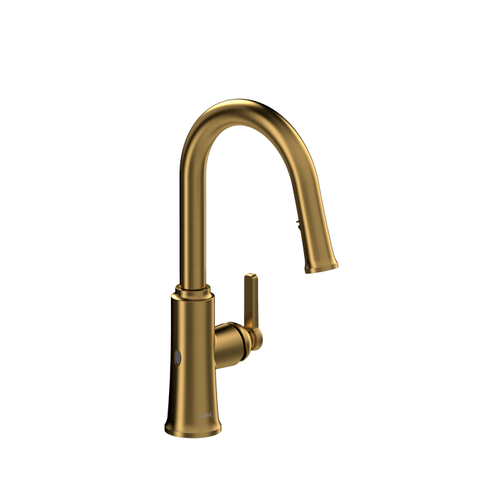 Trattoria Touchless Kitchen Faucet with 2 Jet Spray Brushed Gold