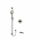 Riobel Parabola Shower System with Spout and Hand Shower Rail Brushed Nickel