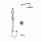 Riobel Edge 3-Way System with Hand Shower Rail, Shower Head and Spout Chrome