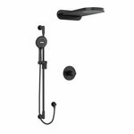 riobel parabola 2 way 3 way system with hand shower rail and rain and cascade showerhead Black