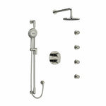 Riobel Parabola System with Hand Shower Rail, 4 Body Jets and Shower Head Polished Nickel