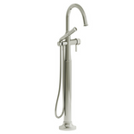 Riobel Momenti Floor-Mount Tub Filler with Hand Shower Polished Nickel