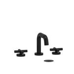 Riobel Riu 8" Lavatory Faucet with Square Spout Black Cross Handle
