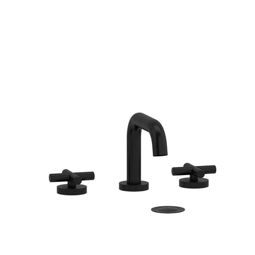 Riobel Riu 8" Lavatory Faucet with Square Spout Black Cross Handle