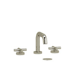 Riobel Riu 8" Lavatory Faucet with Square Spout Polished Nickel Cross Handle