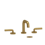 Riobel Riu 8" Lavatory Faucet with Square Spout Brushed Gold Straight Handle