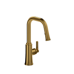 Trattoria Square Kitchen Faucet with 2 Jet Spray Brushed Gold